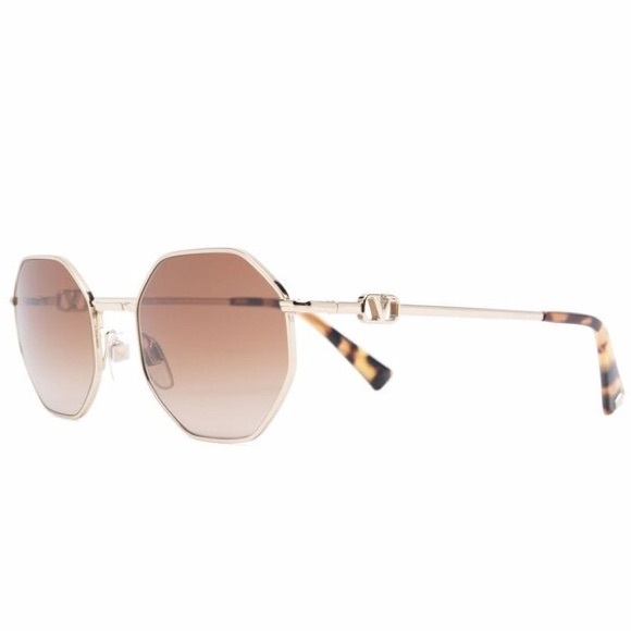 Valentino Eyewear Sunglasses Gold Tone/ Brown Gradient VA 2043 - Picture 2 of 4